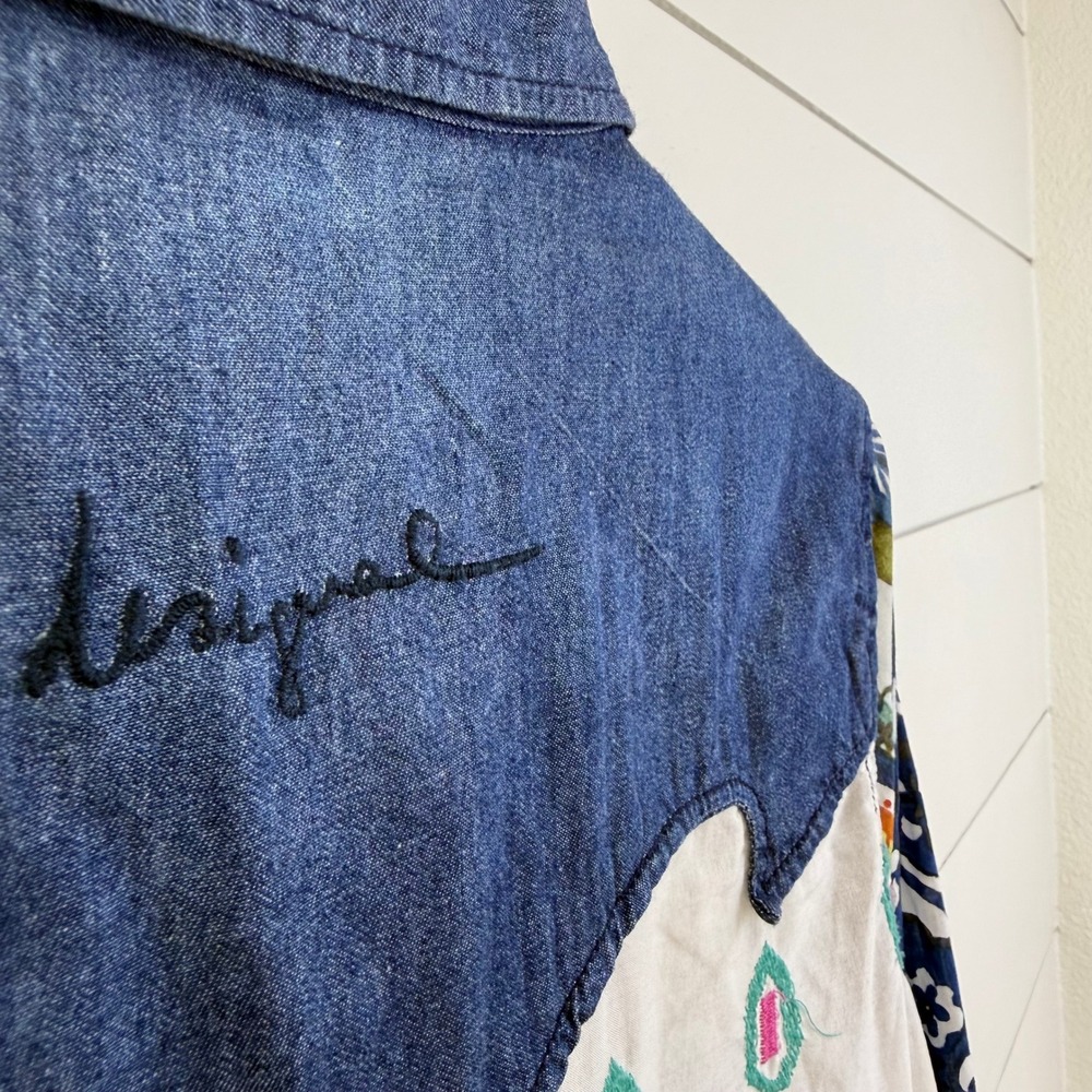 Desigual MAURICIO Patchwork Button Down Shirt Flo… - image 11